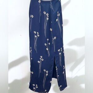 Preview Collection Blue and White Maxi Pencil Skirt with Slit